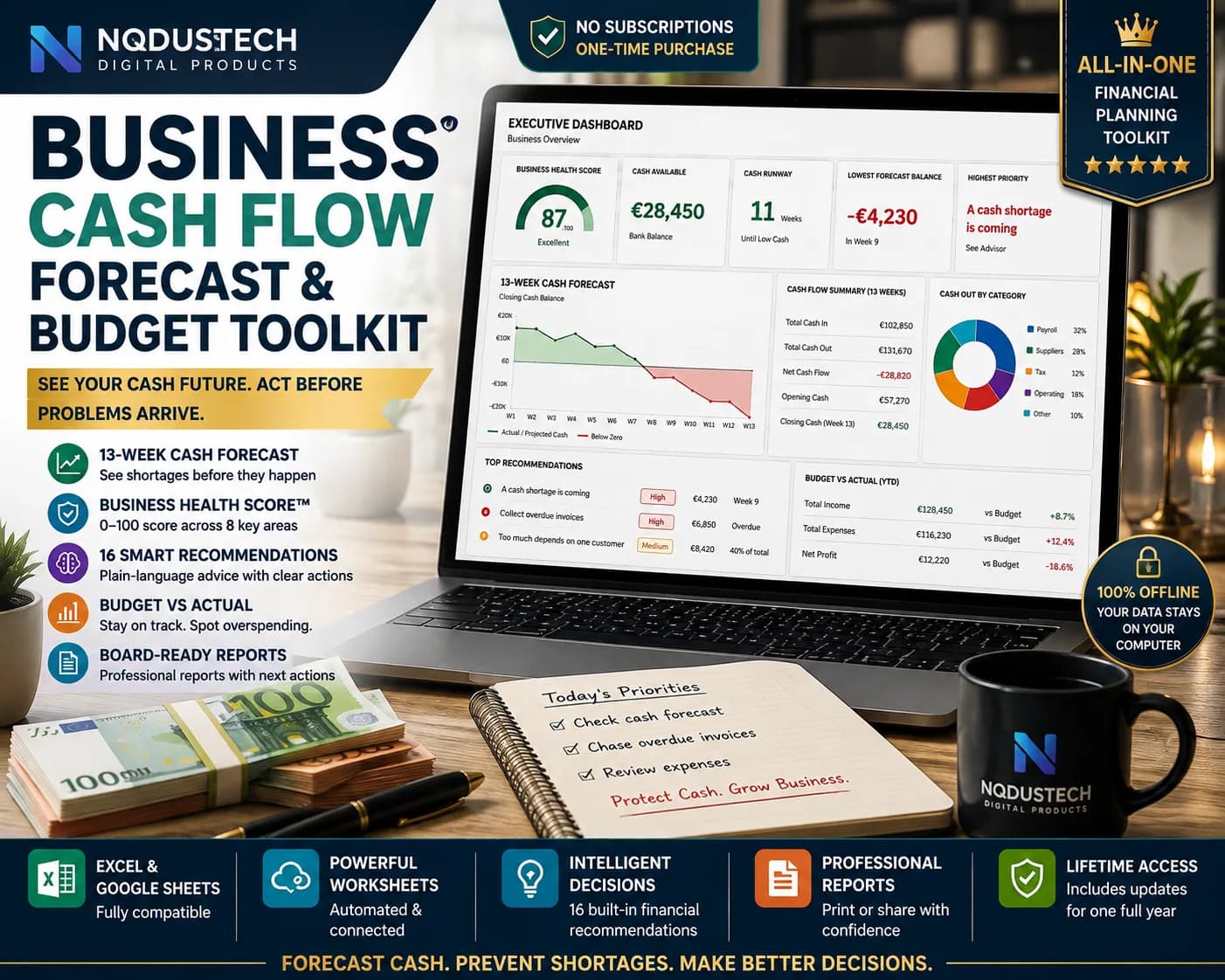 Business Cash Flow Forecast & Budget Toolkit